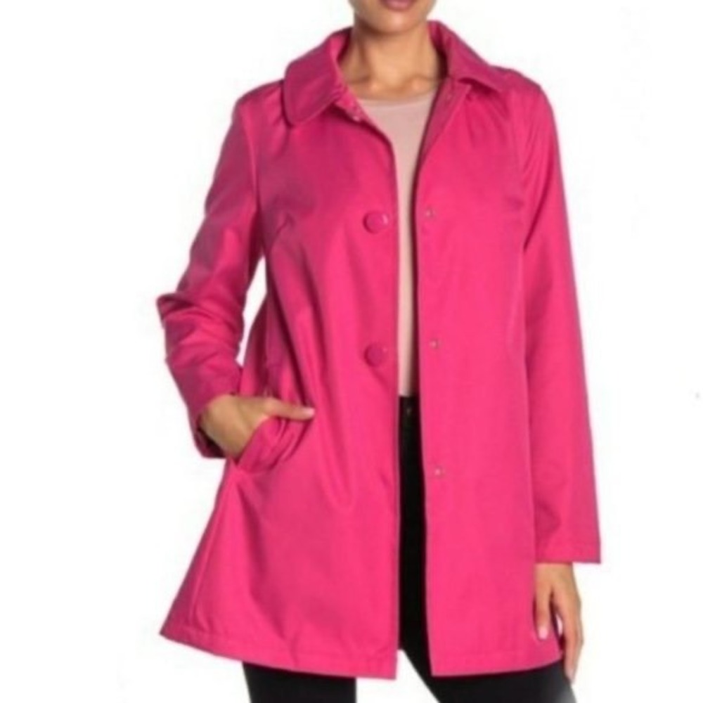Kate Spade New York Pink Rain Coat Detachable Hood Jacket Medium